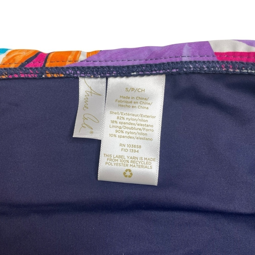 Anne Cole Fold Over Bikini Bottoms Navy with Floral Print Small New NWT - Picture 4 of 5
